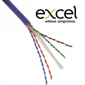 Excel | Solid Cat6 Cable U/UTP 23AWG LSOH CPR B2ca 305m Box Violet
