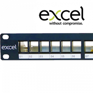 Excel | Unloaded Keystone Patch Panel Frame - 24-port, 1U - Black