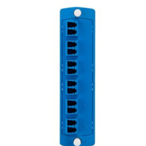Leviton 5F100-4LL SDX Precision Molded Fiber Adapter Plate (Blue), Quad LC, 24 Fibers