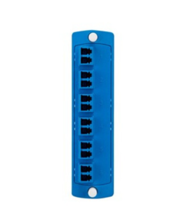 Leviton 5F100-2LL SDX Precision Molded Fiber Adapter Plate (Blue), Duplex LC, 12 Fibers