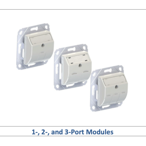Leviton - 1-, 2-, and 3-Port German-Style Snap-in-Jack Module