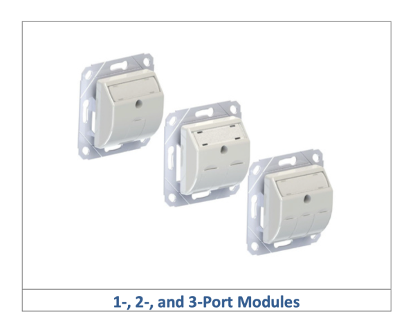 Leviton - 1-, 2-, and 3-Port German-Style Snap-in-Jack Module
