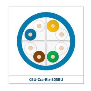 Leviton - Category 6 U/UTP EuroClass Cca Cable — C6U‑Cca‑Rlx‑305BU (Blue)