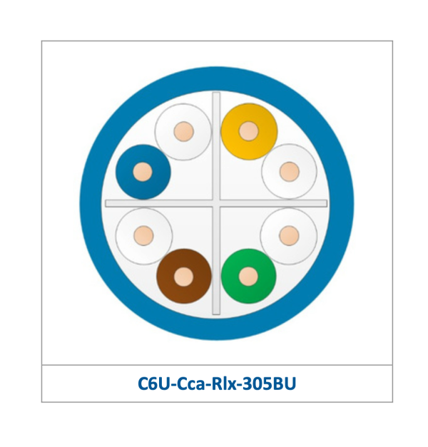 Leviton - Category 6 U/UTP EuroClass Cca Cable — C6U‑Cca‑Rlx‑305BU (Blue)